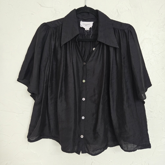 Tuckernuck Pomander Place Flowy Black Clemens Top, L - Picture 2 of 12